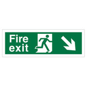 Fire Exit (Down / Right Arrow) Sign